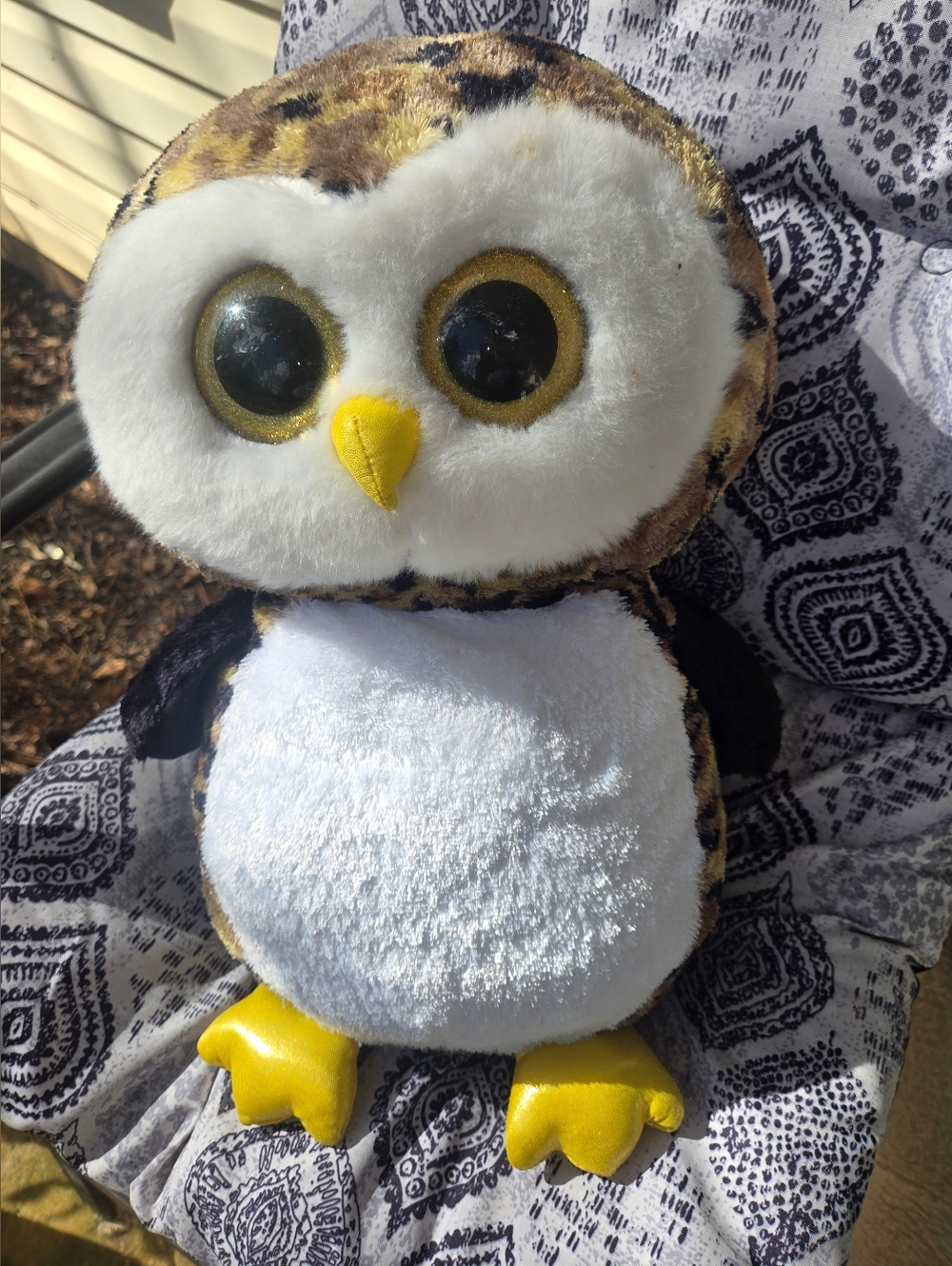 TY Plush Brown Owl with Yellow Feet